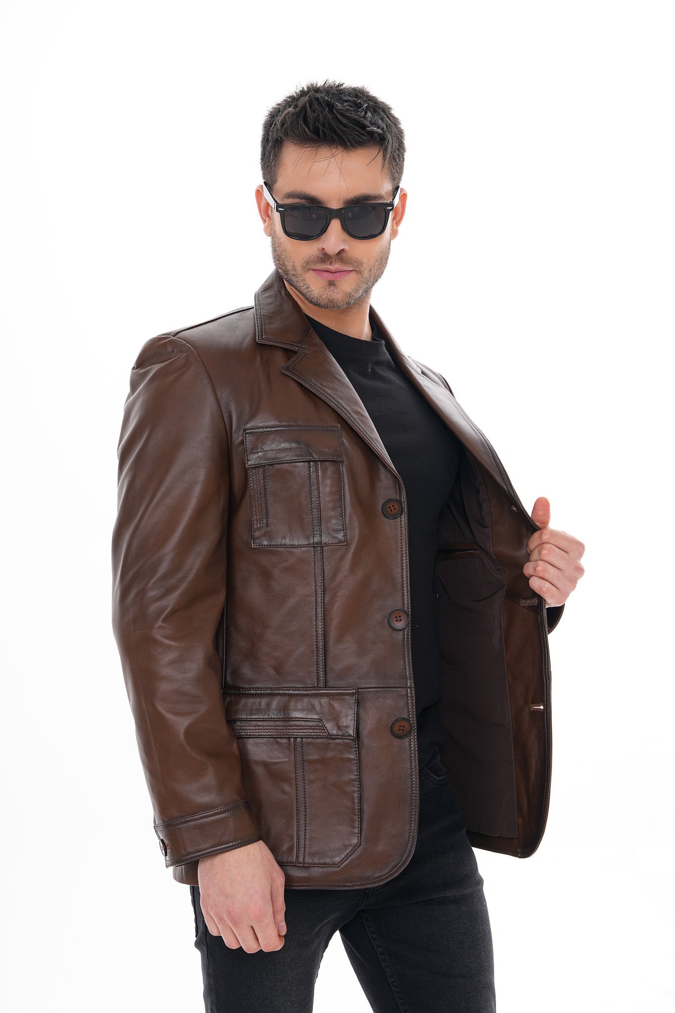 The Ravenna Brown Leather Jacket Fine Craftsmanship