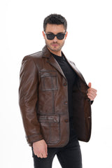 The Ravenna Brown Leather Jacket Fine Craftsmanship