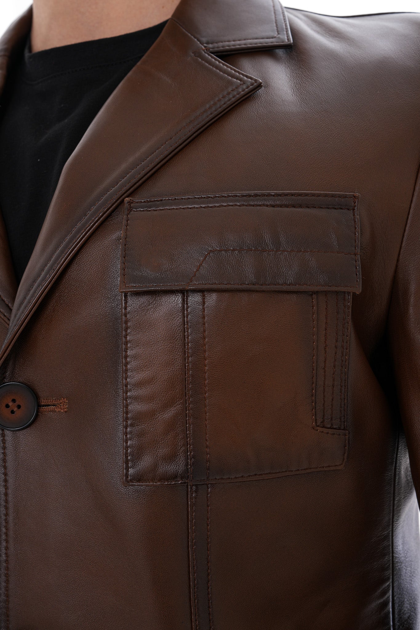 The Ravenna Brown Leather Jacket Fine Craftsmanship