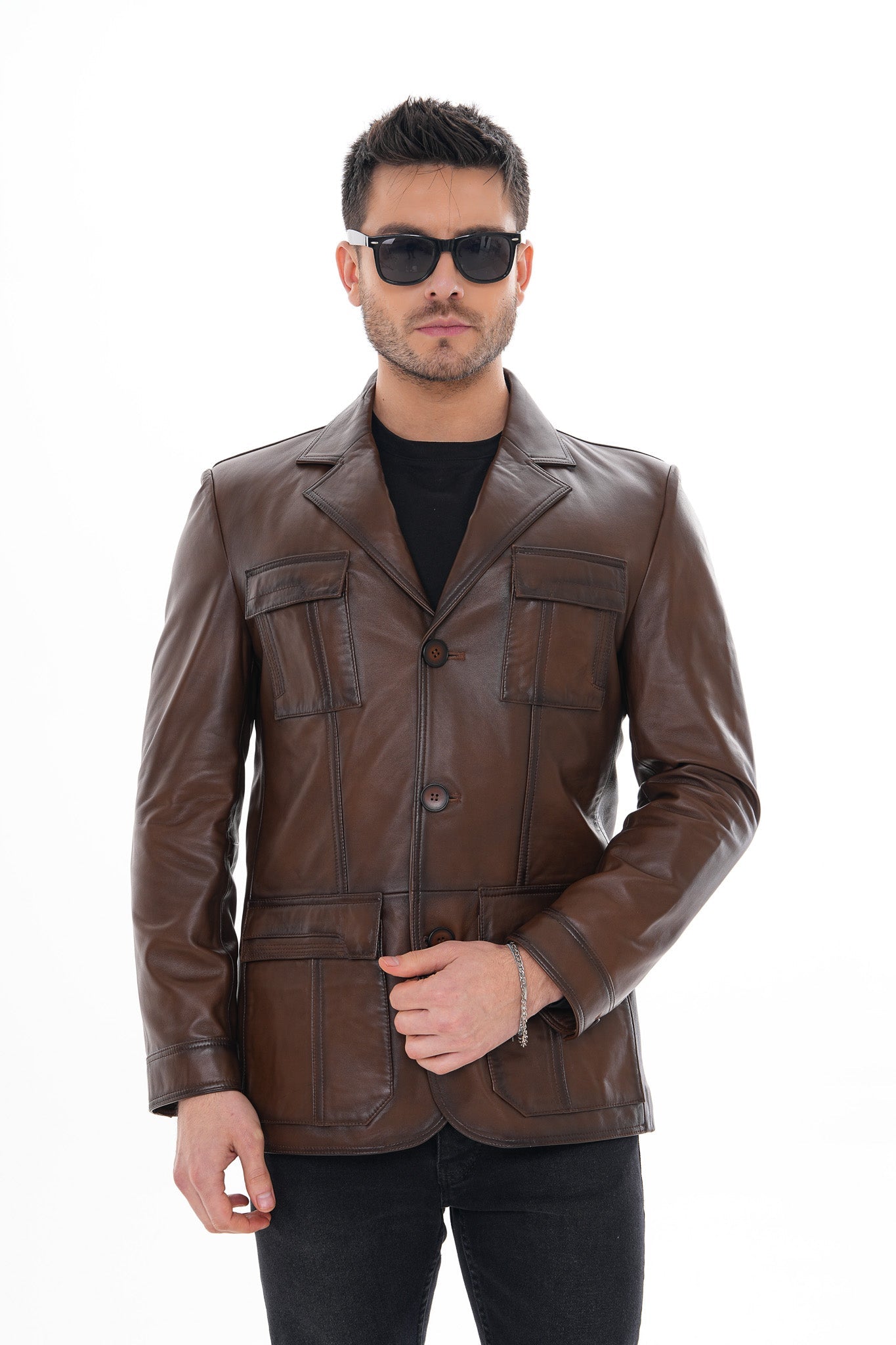 The Ravenna Brown Leather Jacket Fine Craftsmanship