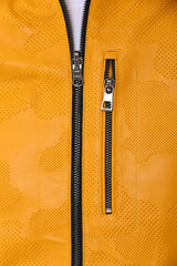 The Como Reversible Mustard Yellow Black Leather Bomber Jacket Exclusive Style