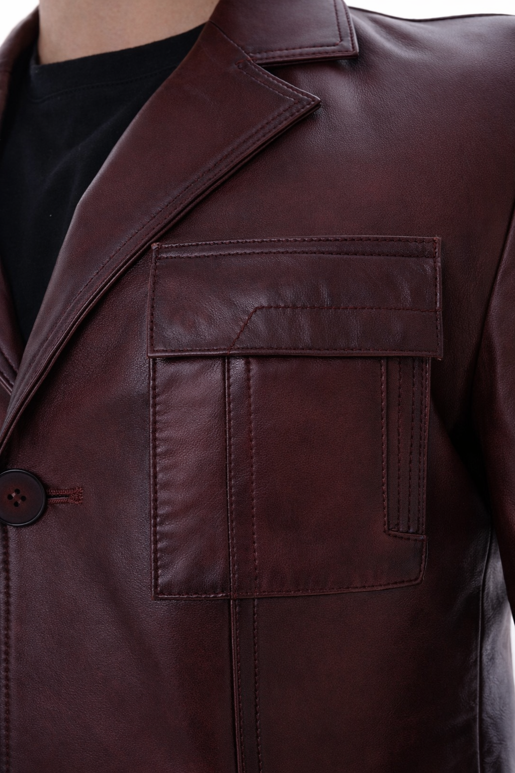 The Ravenna Burgundy Leather Jacket On Sale