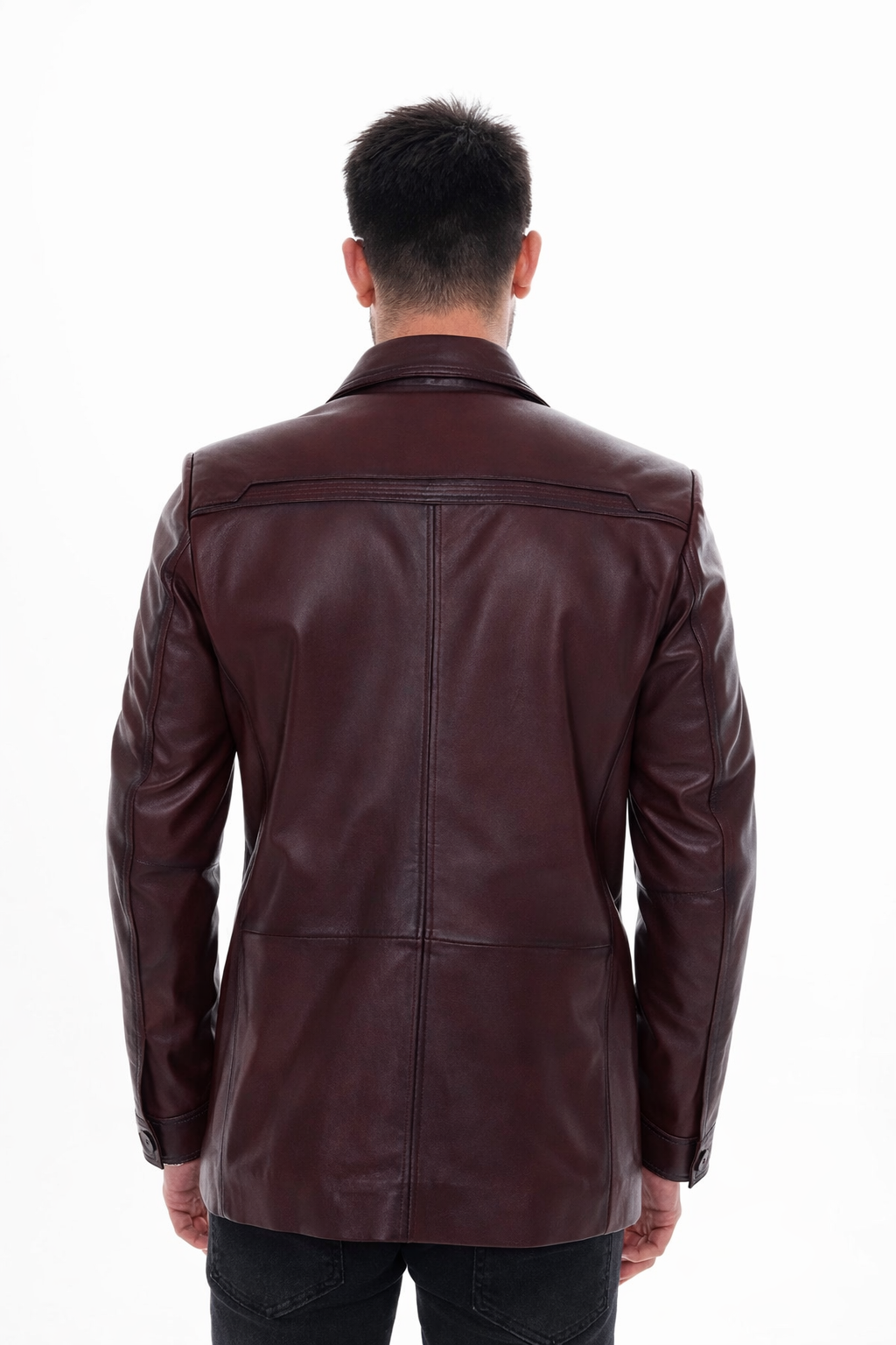 The Ravenna Burgundy Leather Jacket On Sale
