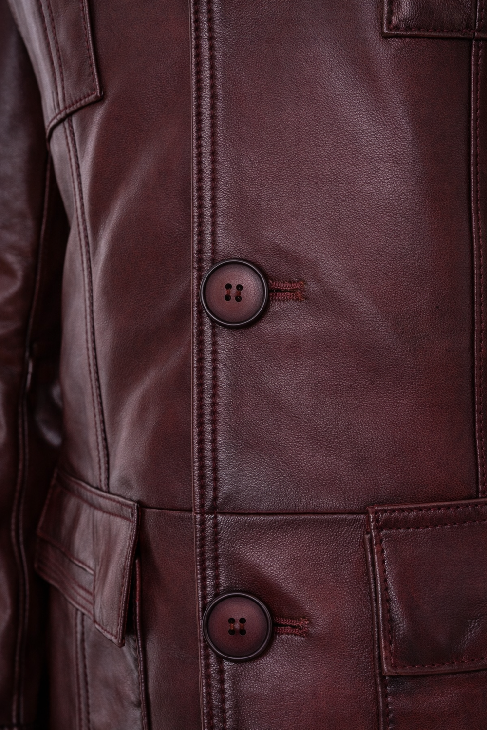 The Ravenna Burgundy Leather Jacket On Sale