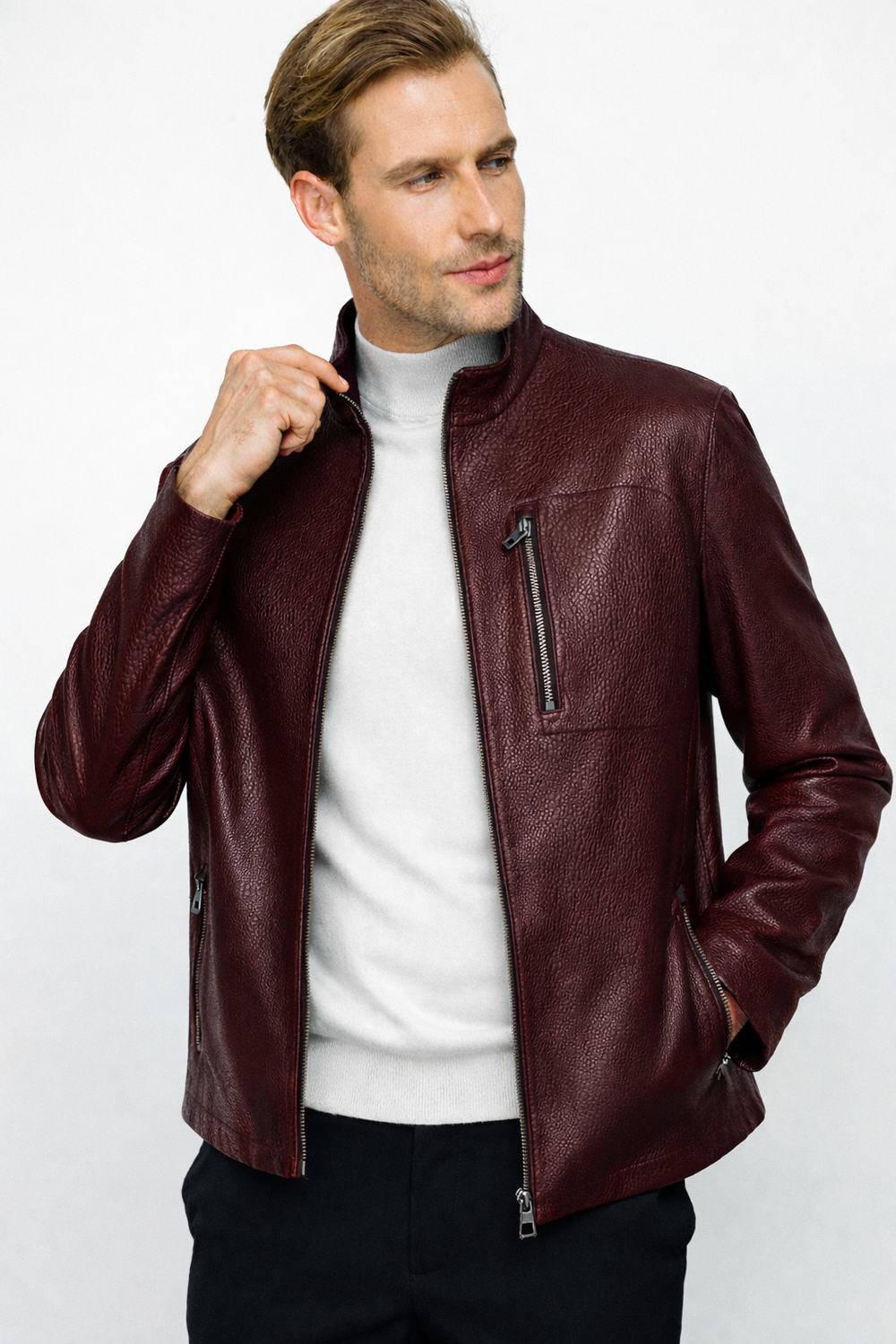 The Blanchard Burgundy Leather Jacket All New