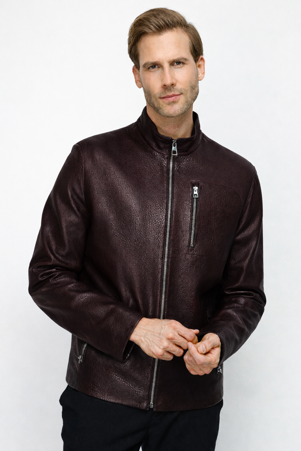 The Blanchard Burgundy Leather Jacket All New
