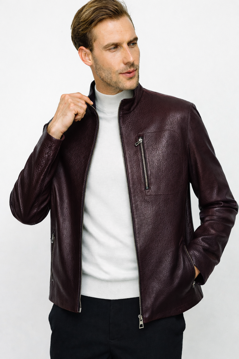 The Blanchard Burgundy Leather Jacket All New