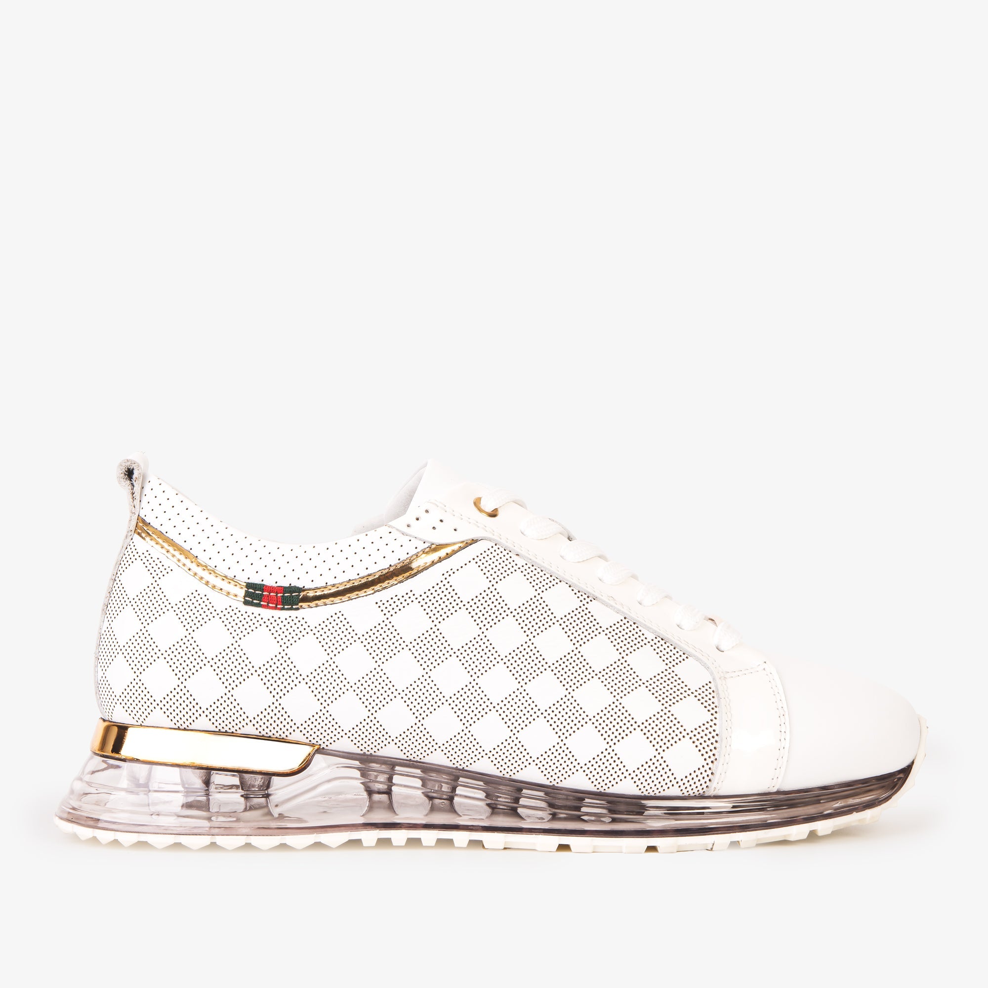The Cenova White Gold Leather Sneaker Universal Fit