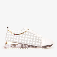 The Cenova White Gold Leather Sneaker Universal Fit