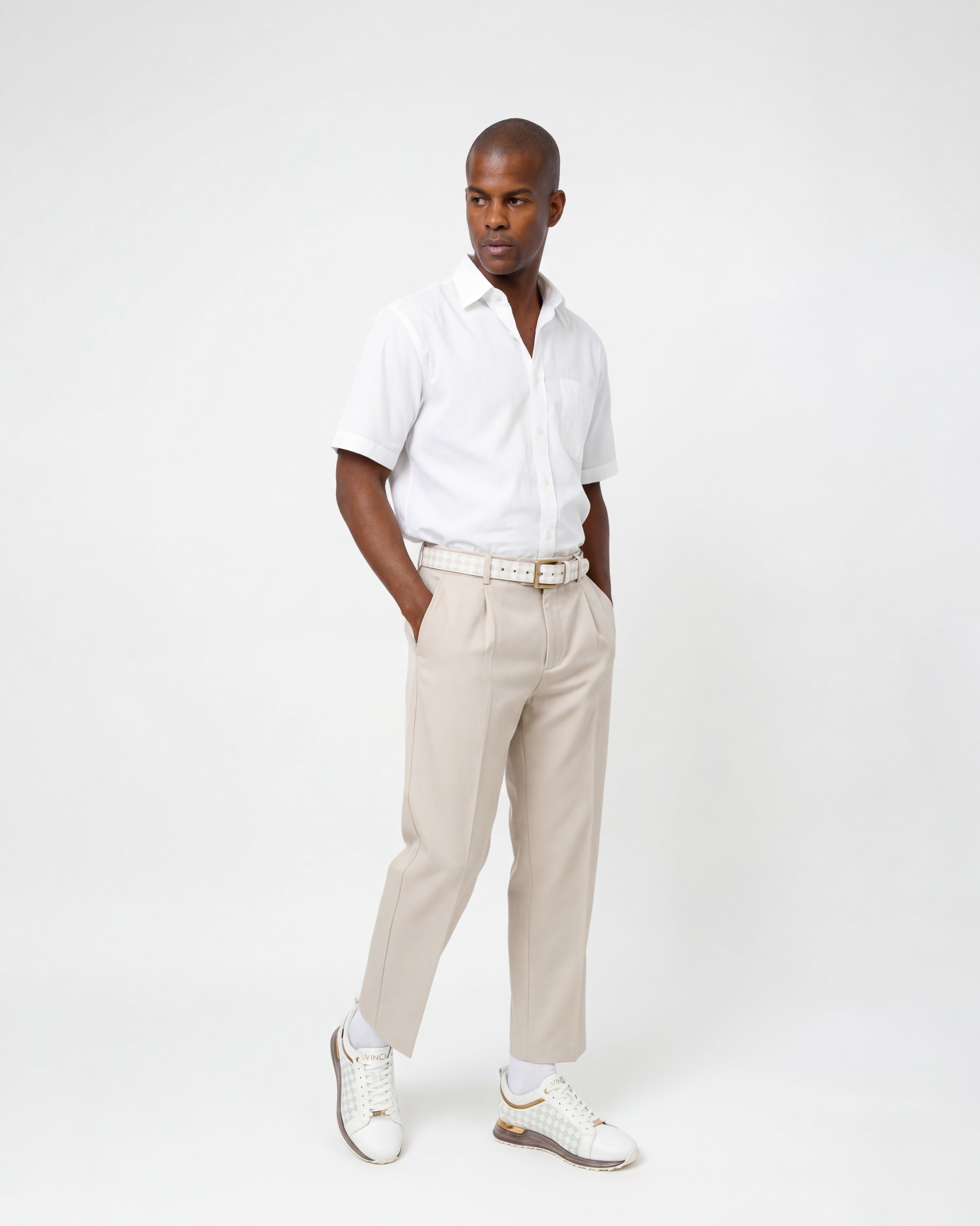 The Cenova White Gold Leather Sneaker Universal Fit