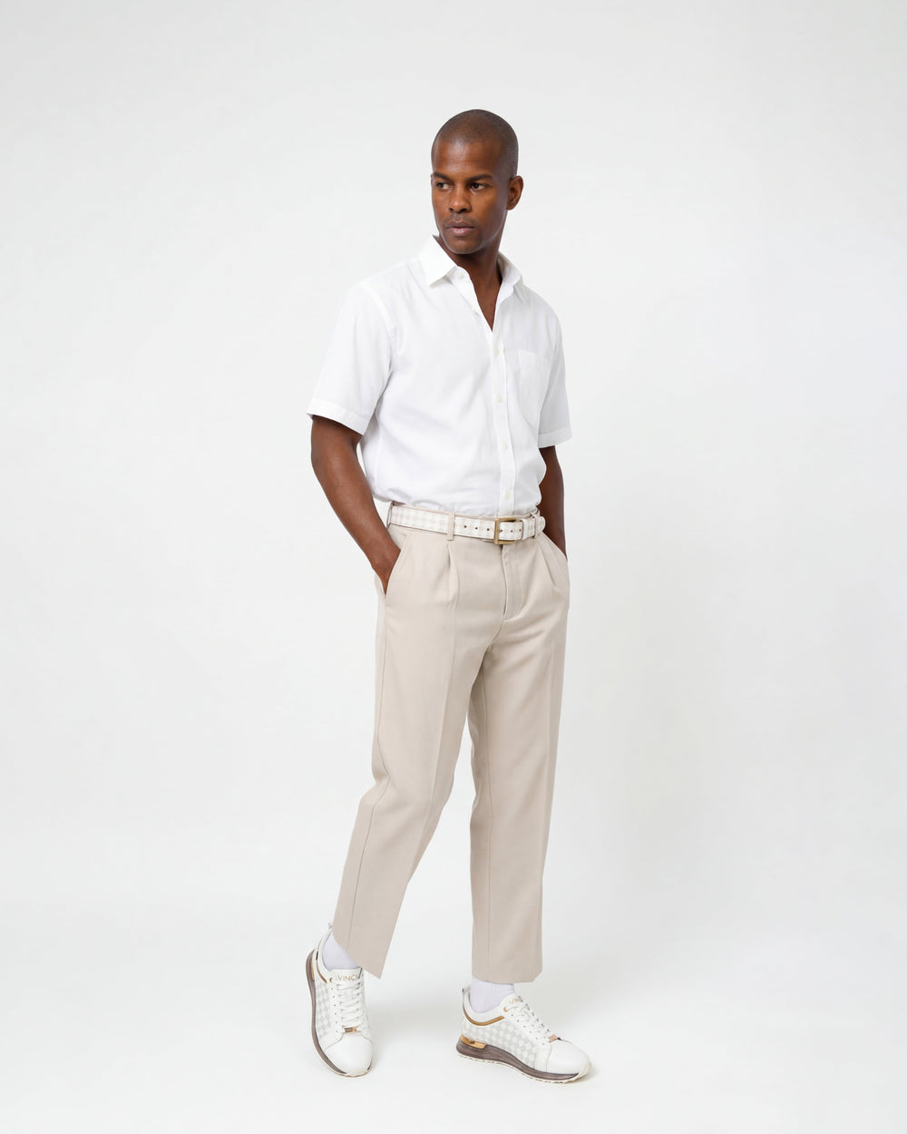 The Cenova White Gold Leather Sneaker Universal Fit