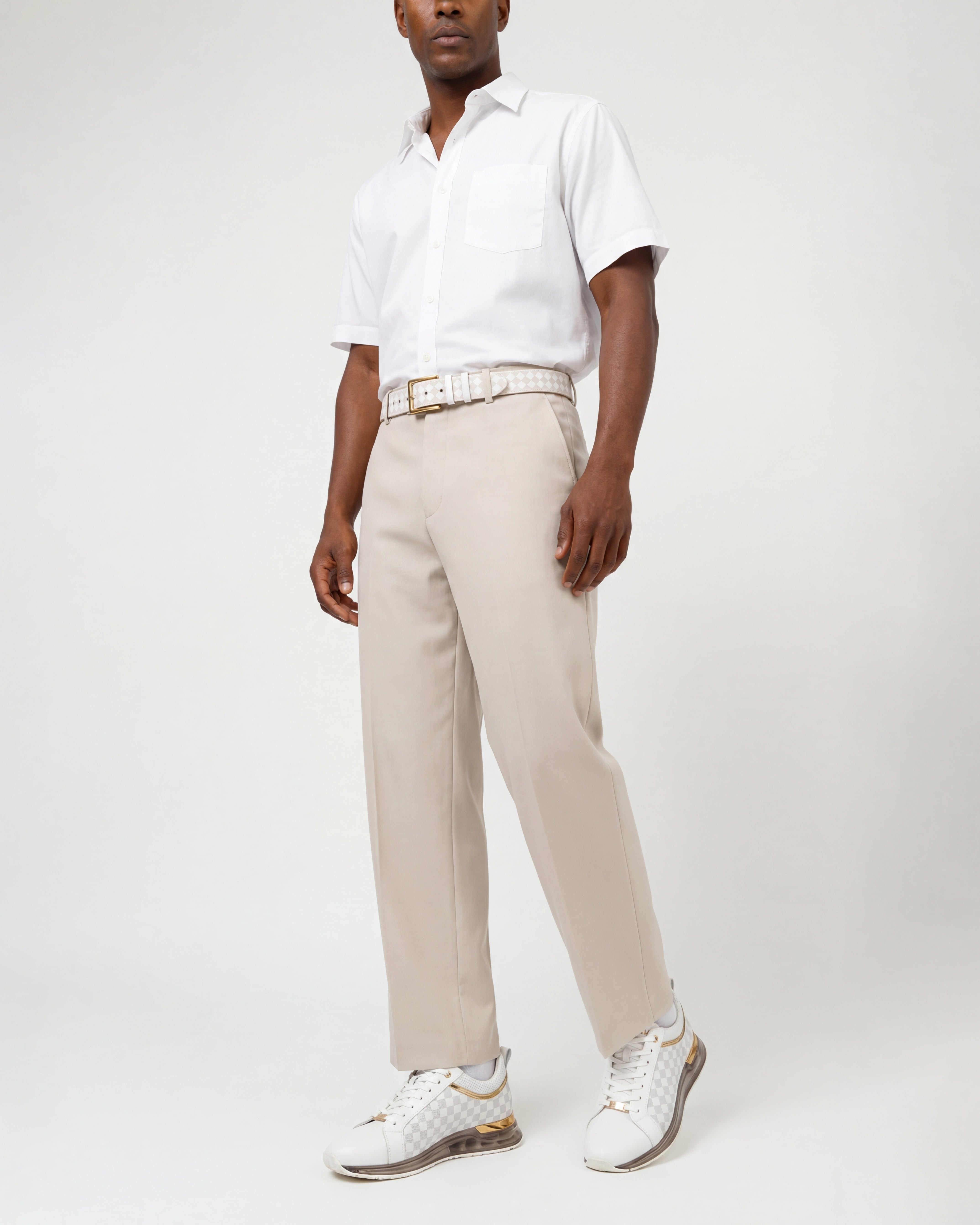 The Cenova White Gold Leather Sneaker Universal Fit