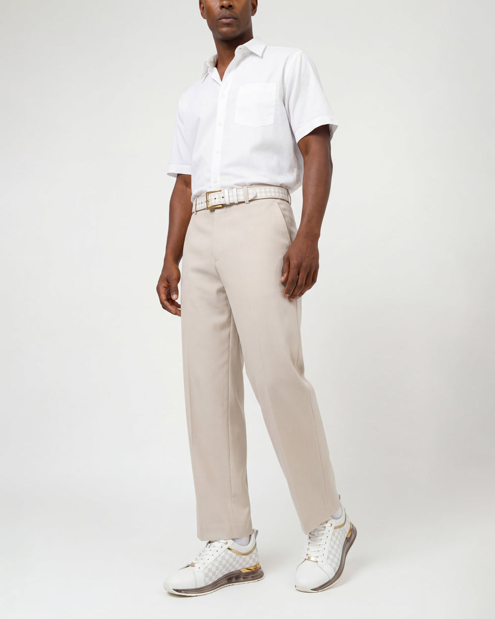The Cenova White Gold Leather Sneaker Universal Fit