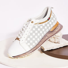 The Cenova White Gold Leather Sneaker Universal Fit