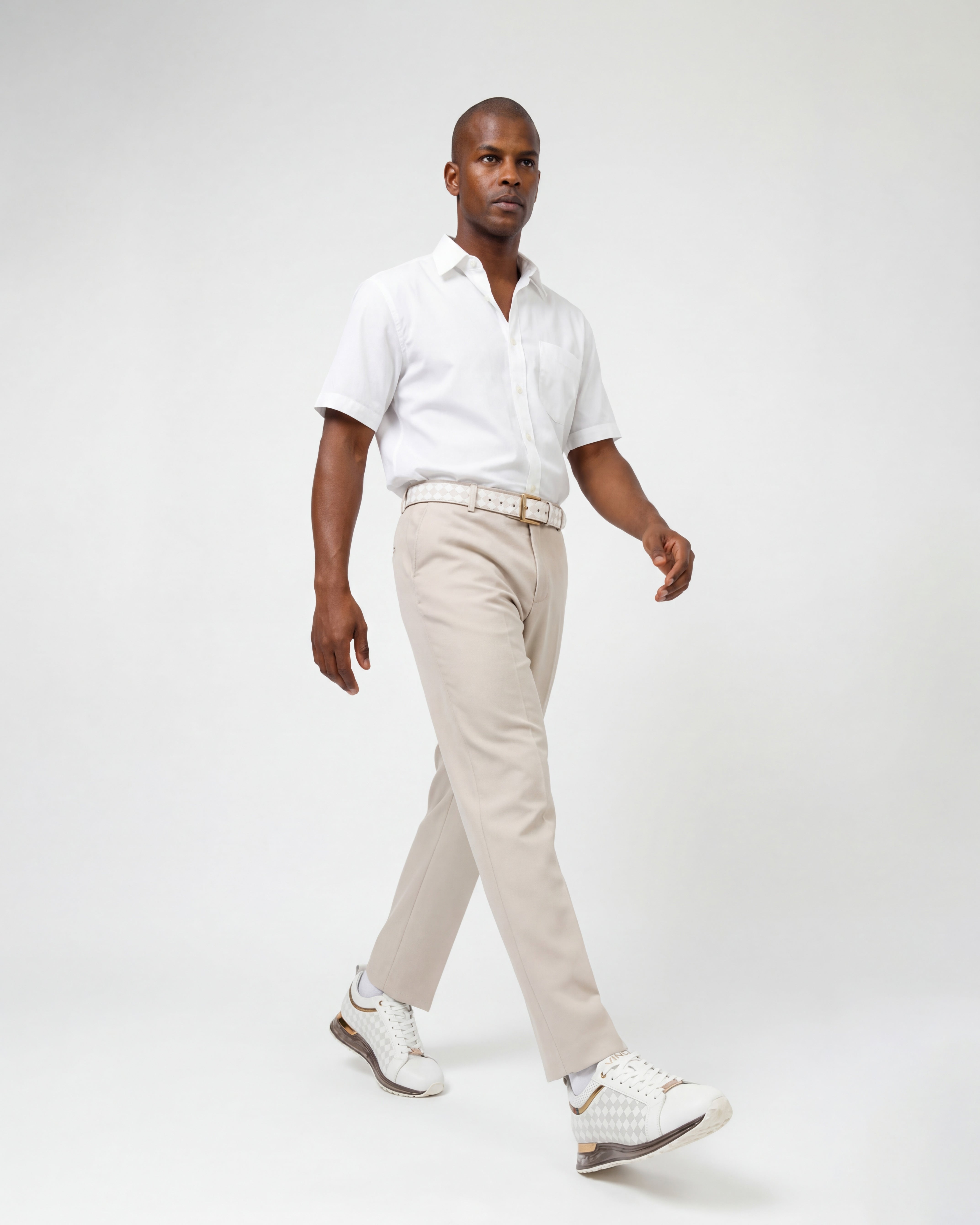 The Cenova White Gold Leather Sneaker Universal Fit