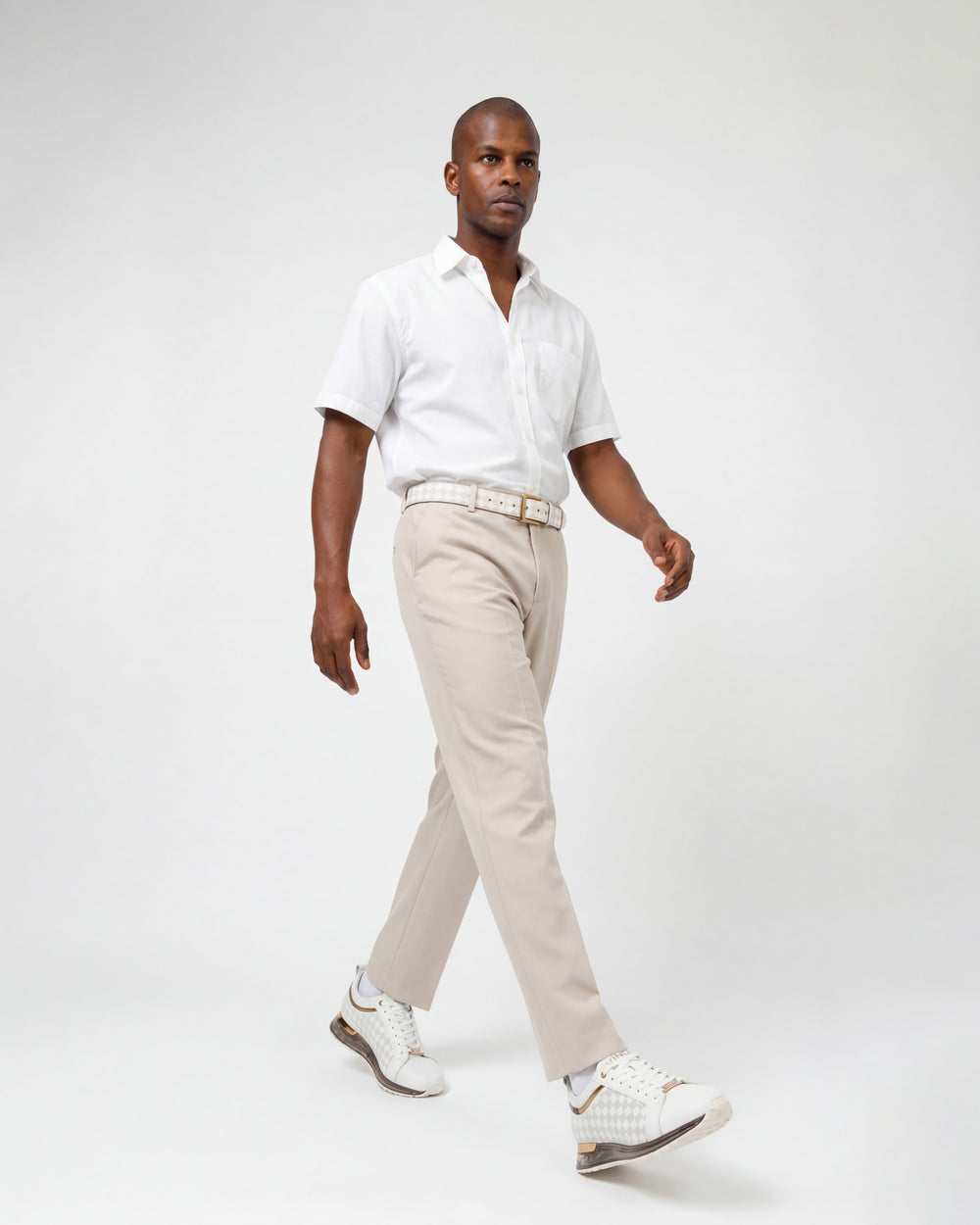 The Cenova White Gold Leather Sneaker Universal Fit