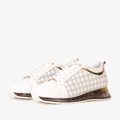 The Cenova White Gold Leather Sneaker Universal Fit