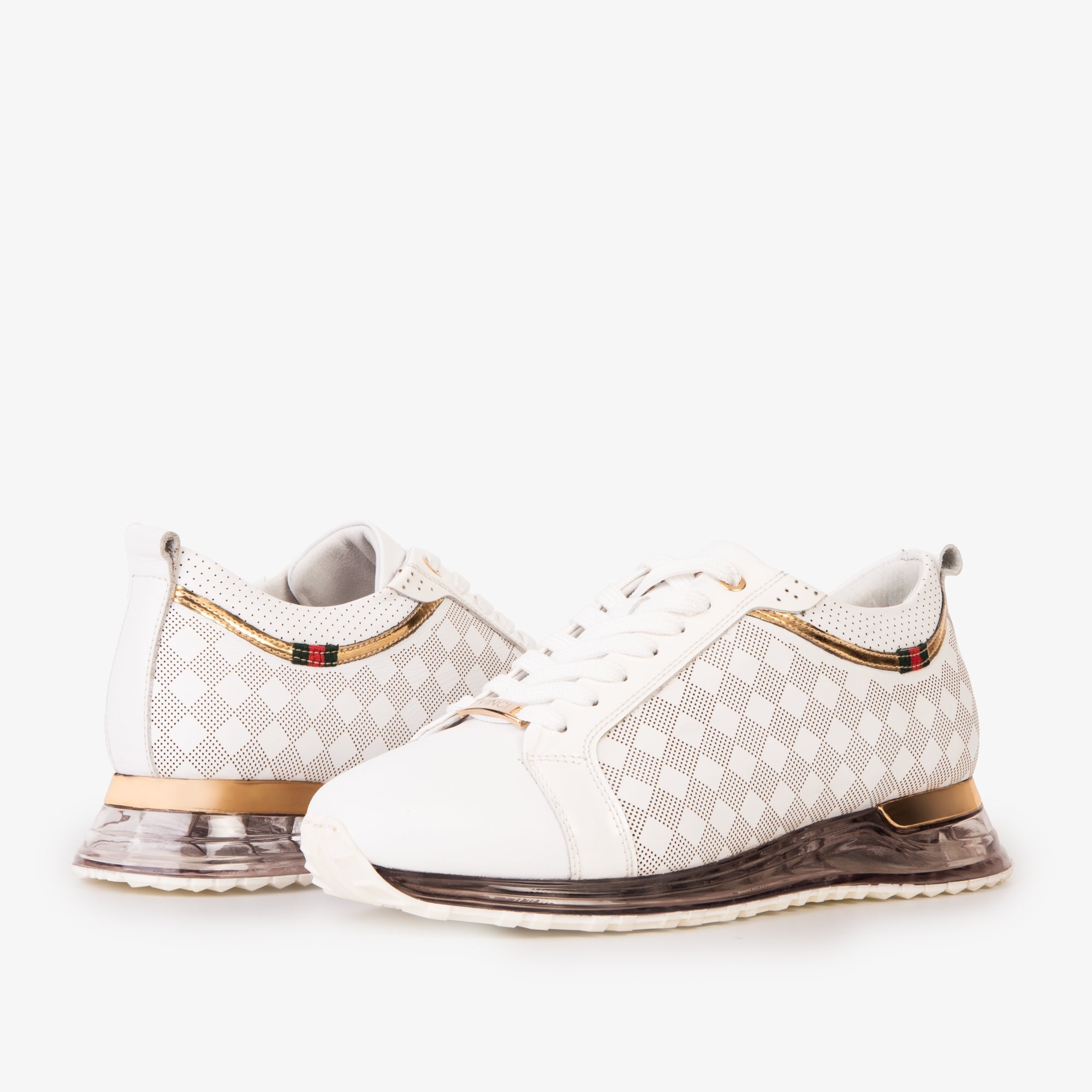 The Cenova White Gold Leather Sneaker Universal Fit