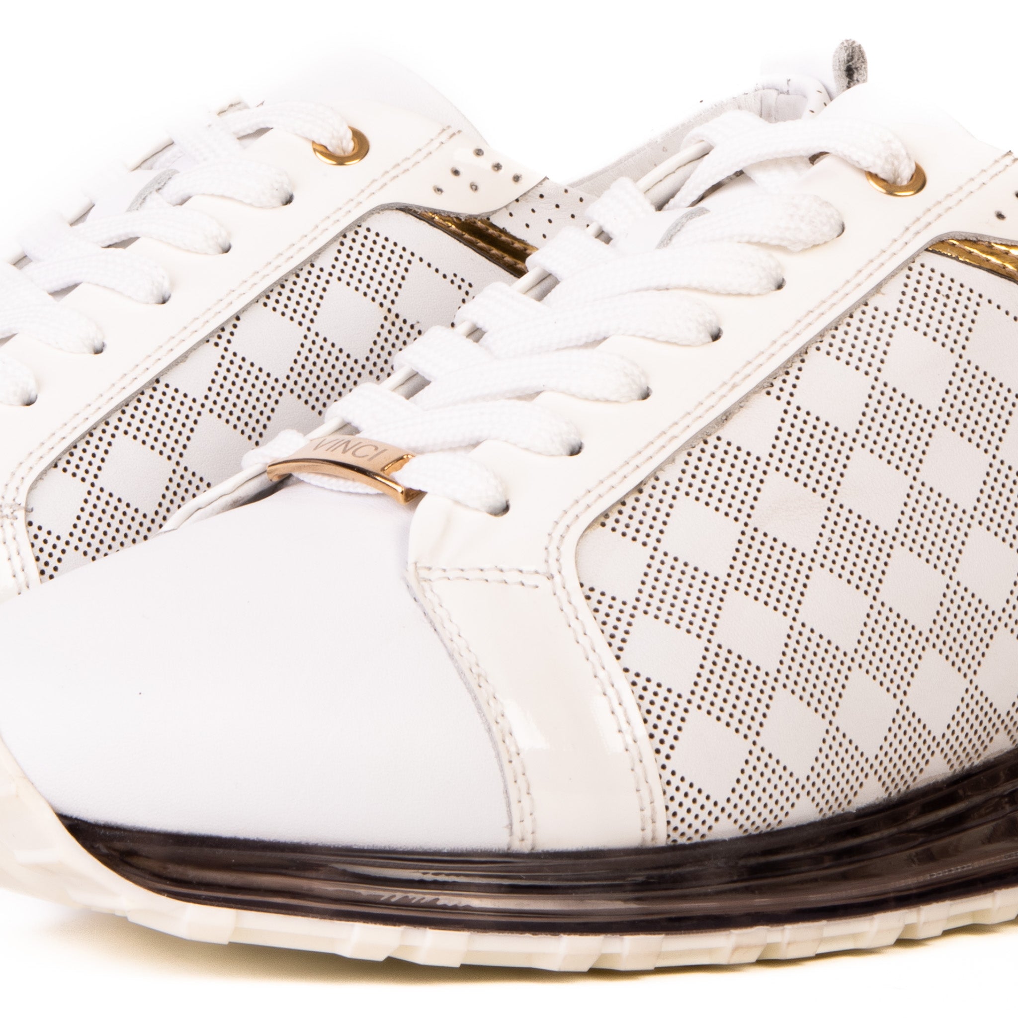 The Cenova White Gold Leather Sneaker Universal Fit