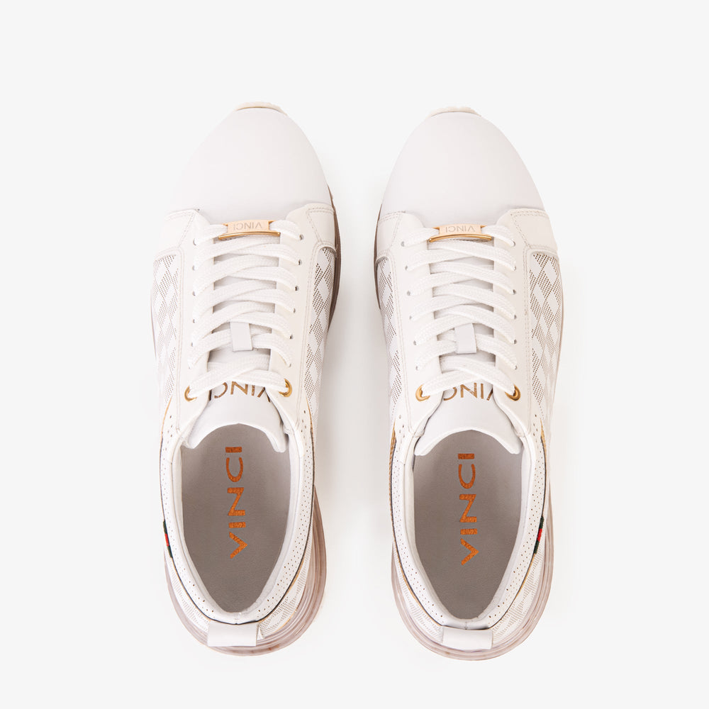 The Cenova White Gold Leather Sneaker Universal Fit