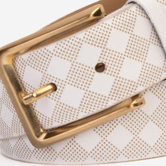 The Cenova White Calfskin Belt Fine Craftsmanship