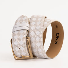 The Cenova White Calfskin Belt Fine Craftsmanship