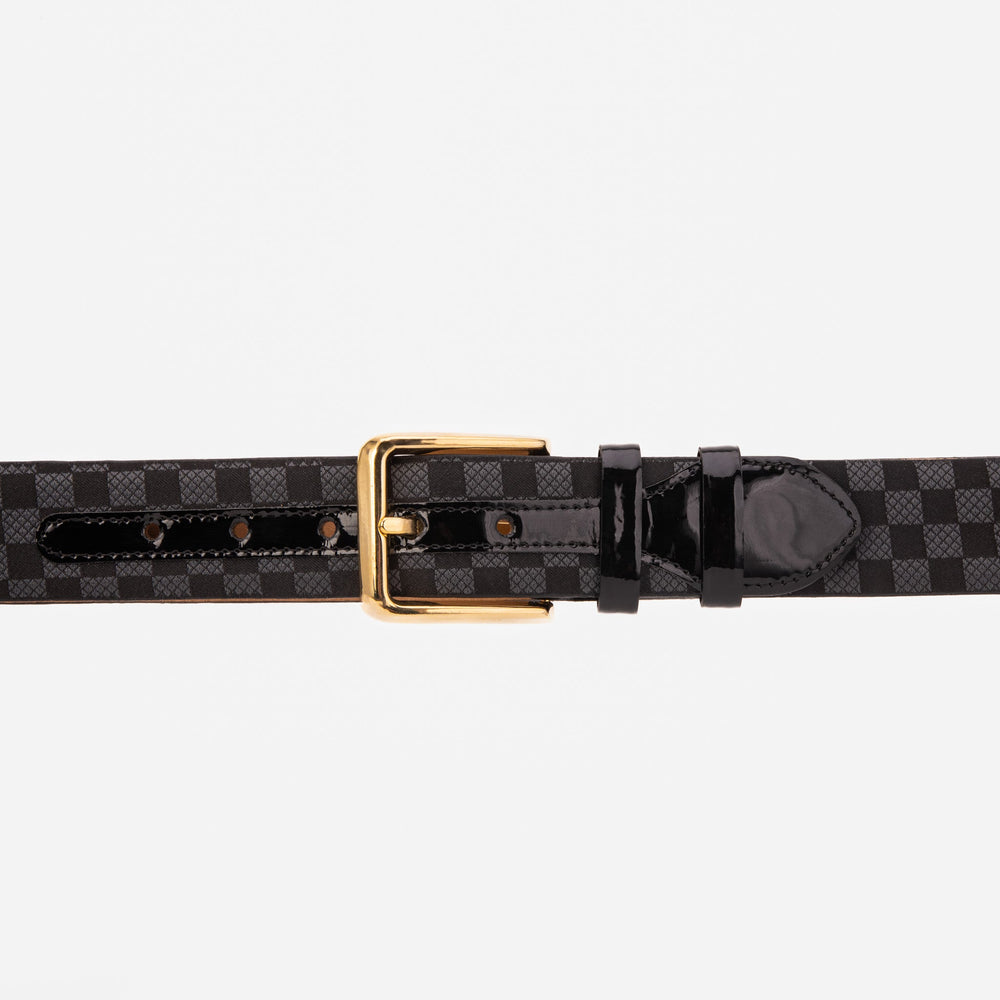 The Monte Carlo Black Leather Belt On Sale