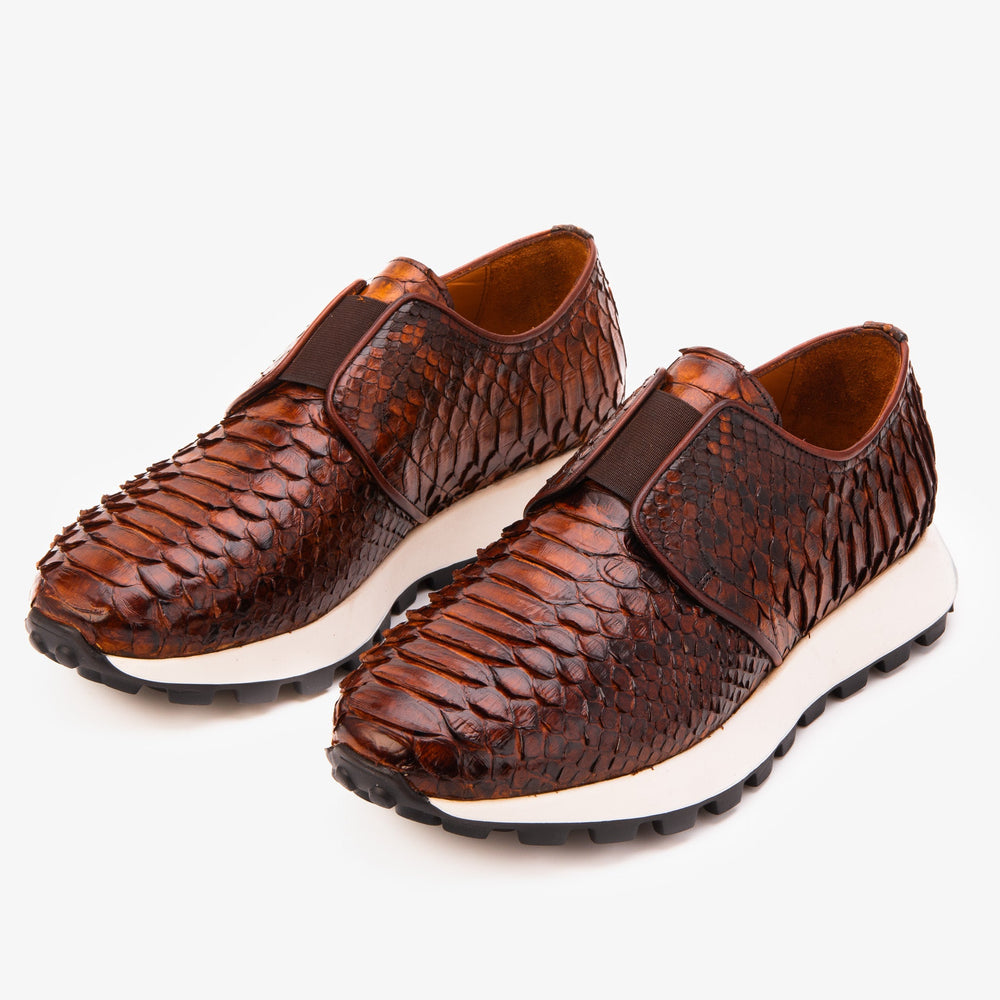 The Obsidian Tan  Python Leather Sneaker All New