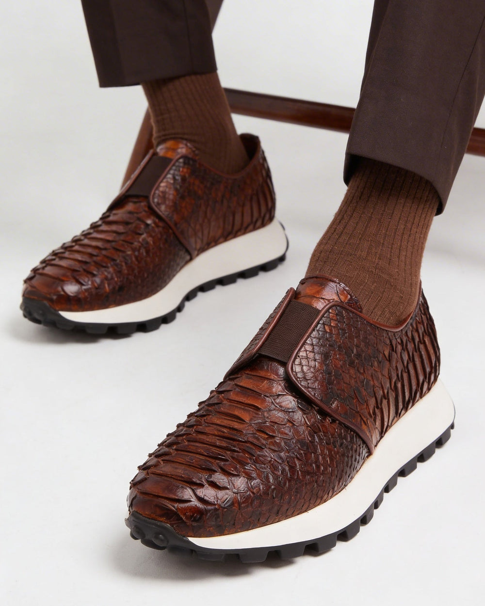 The Obsidian Tan  Python Leather Sneaker All New