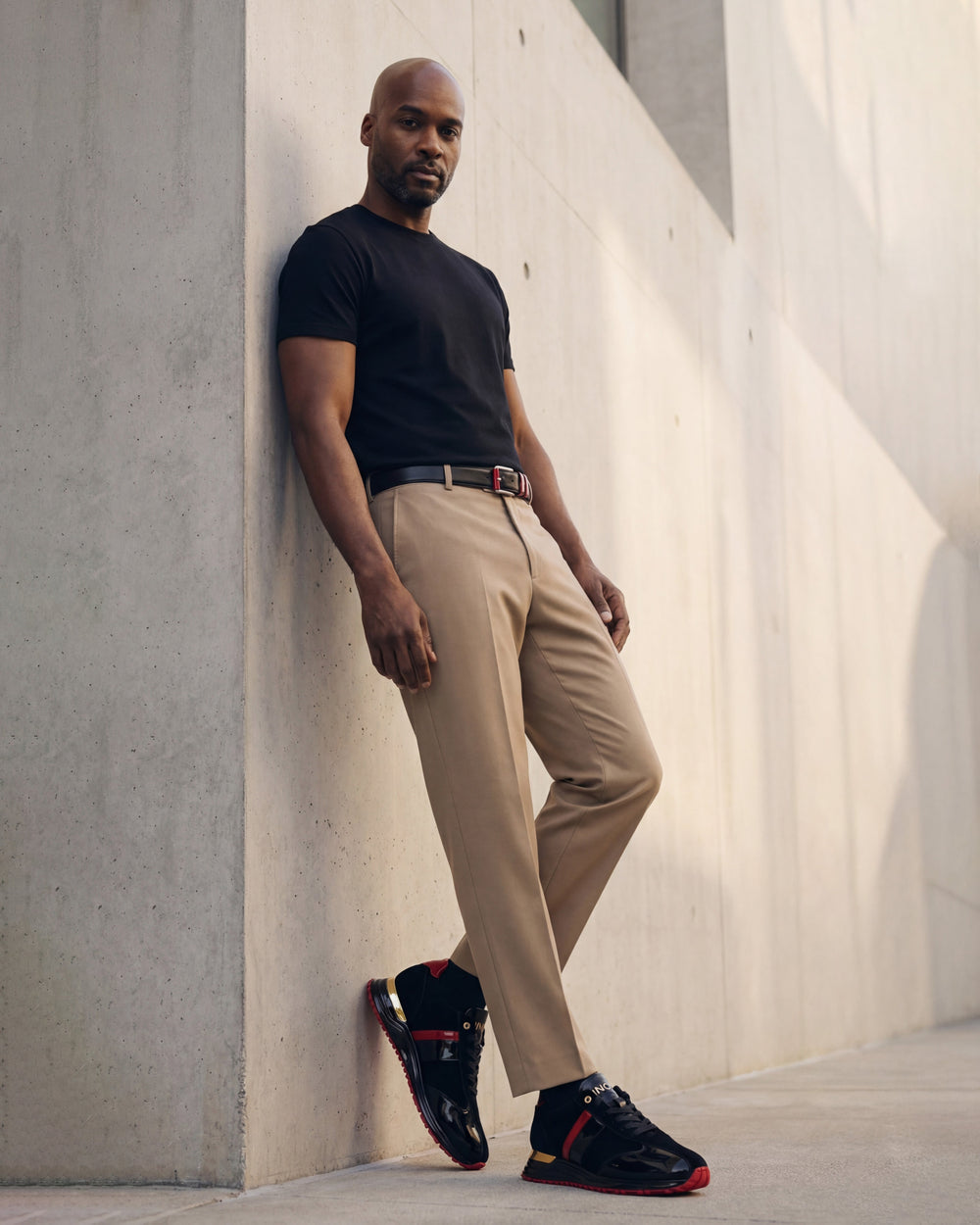 The Inferno Black Red Leather Sneaker Universal Fit