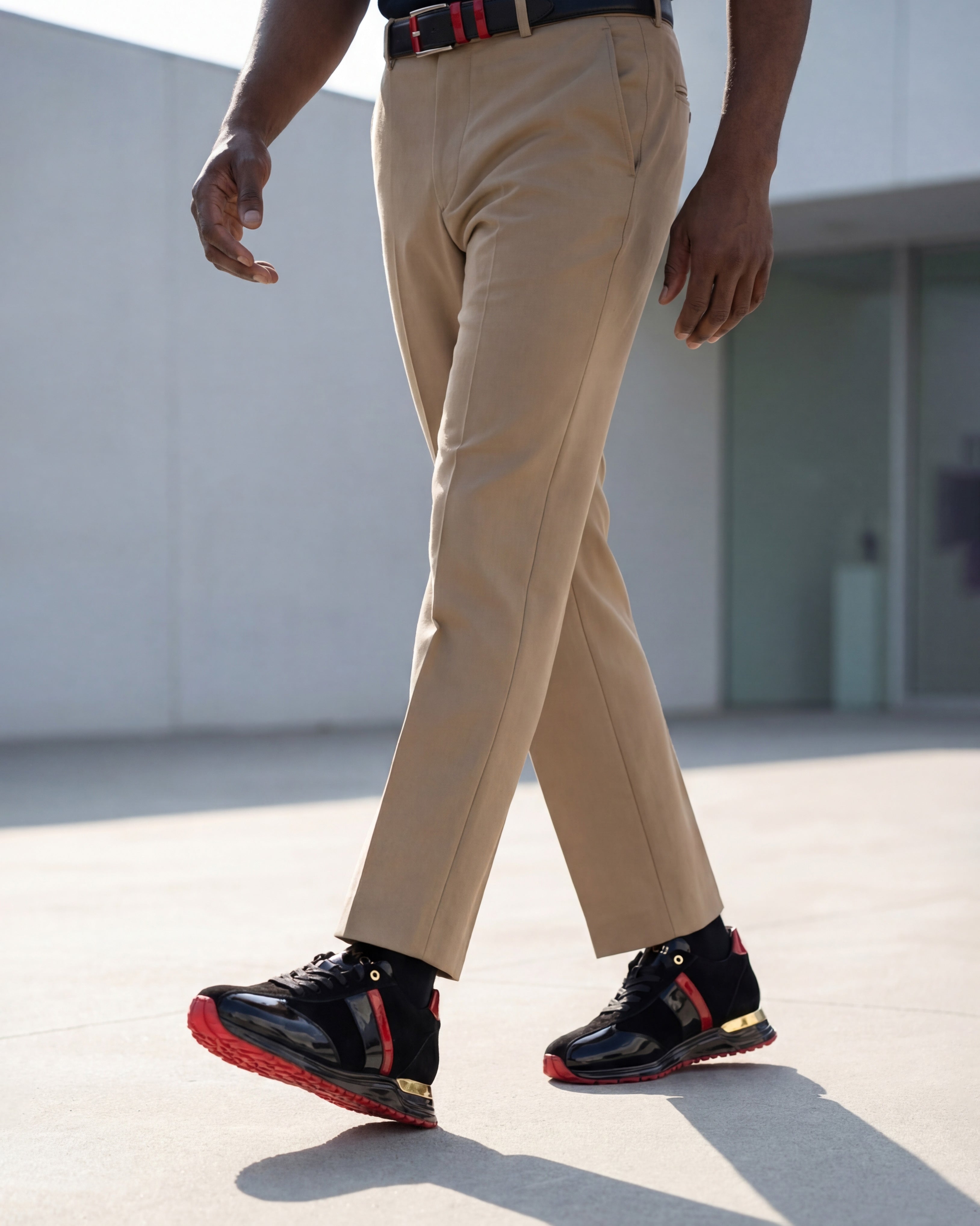 The Inferno Black Red Leather Sneaker Universal Fit