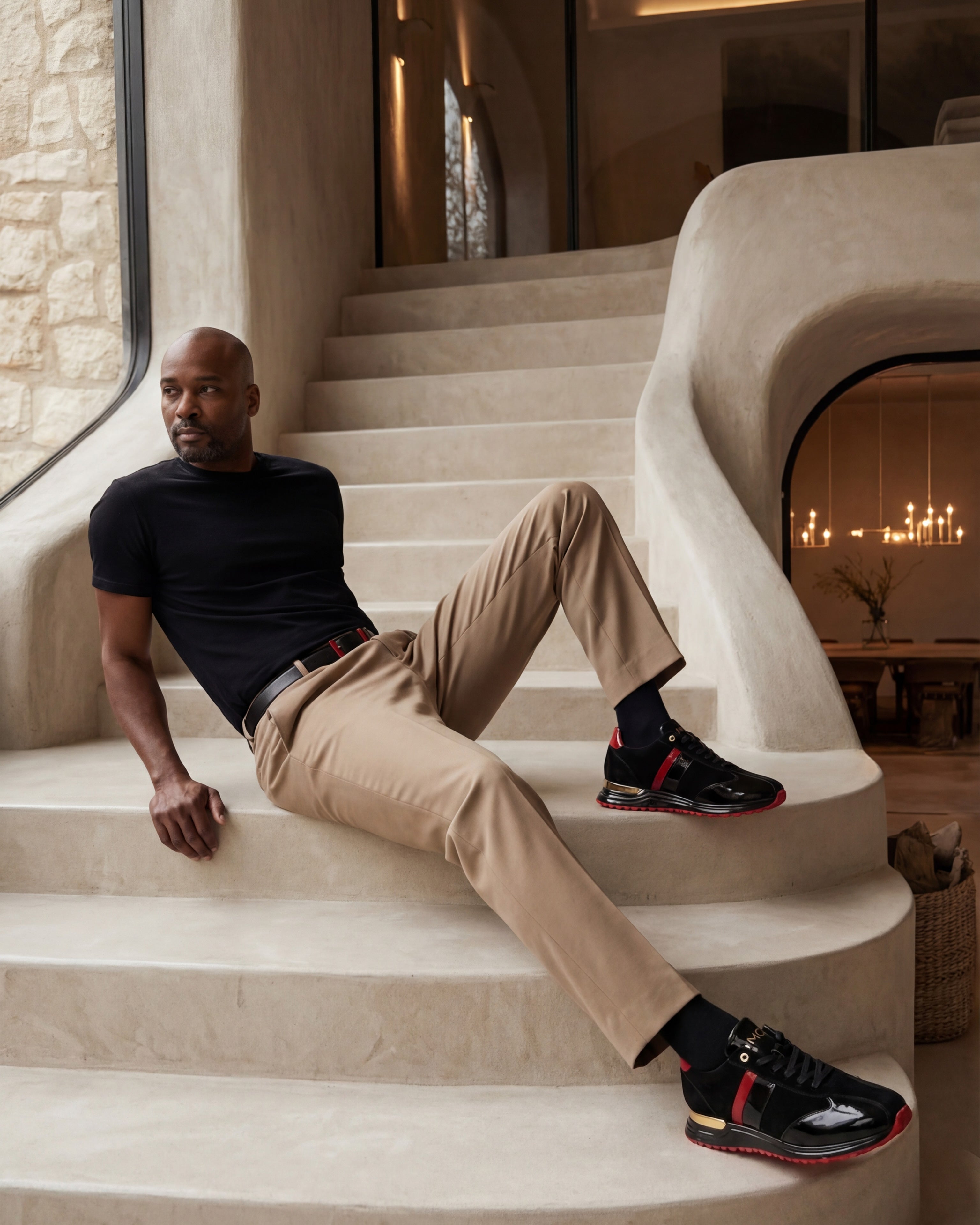 The Inferno Black Red Leather Sneaker Universal Fit