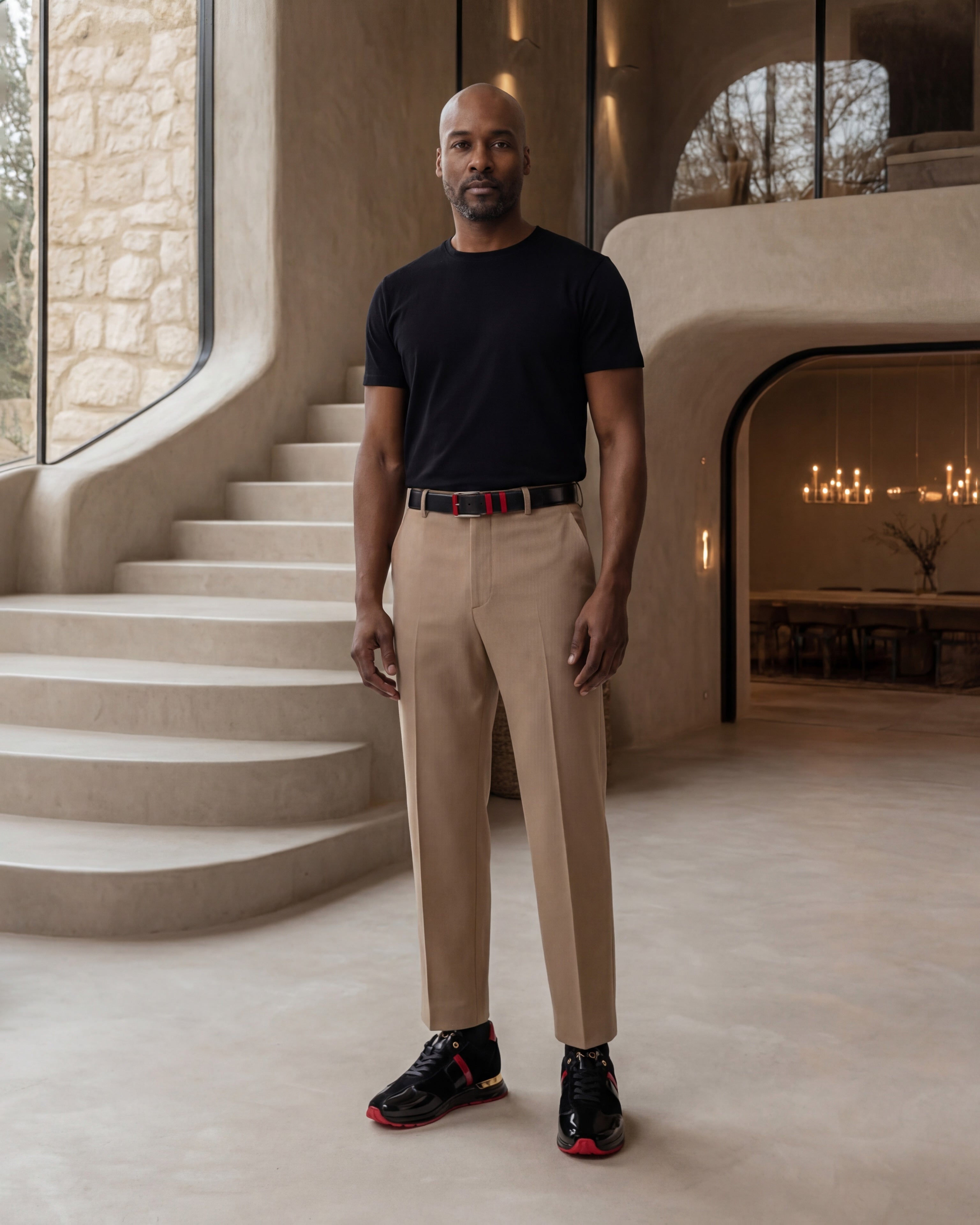 The Inferno Black Red Leather Sneaker Universal Fit