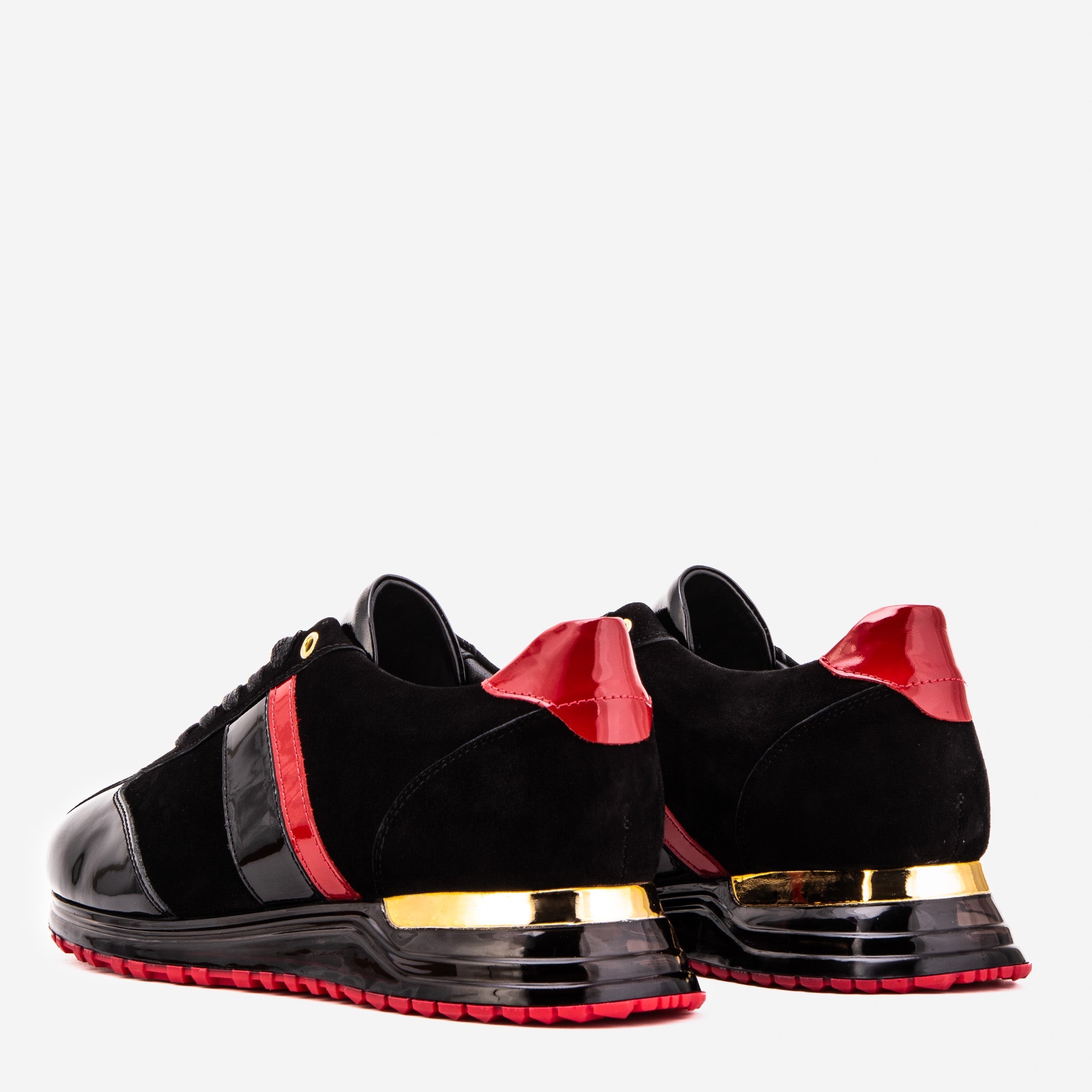 The Inferno Black Red Leather Sneaker Universal Fit