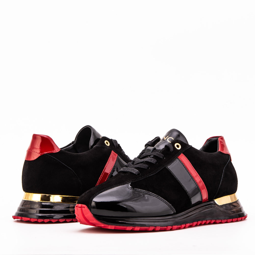 The Inferno Black Red Leather Sneaker Universal Fit