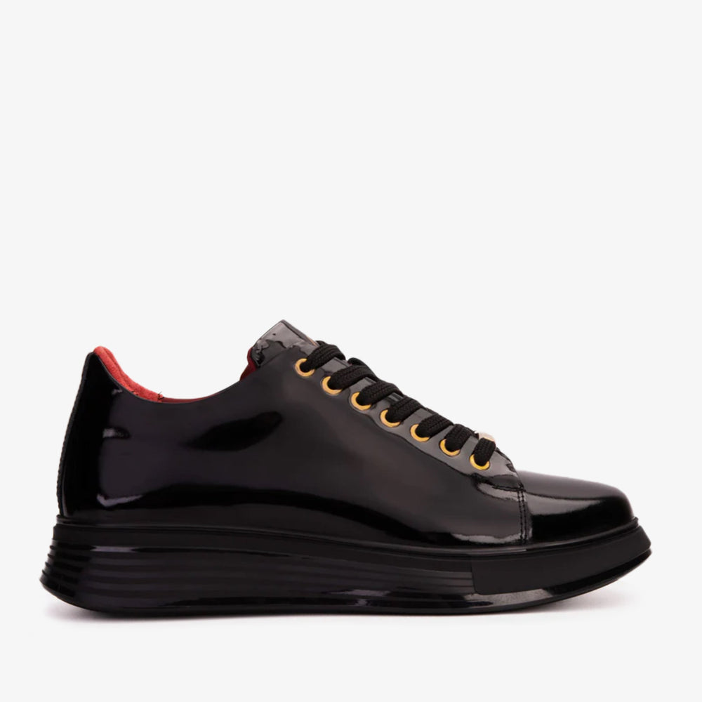 The Peklin Patent Black Leather Sneaker For Sale
