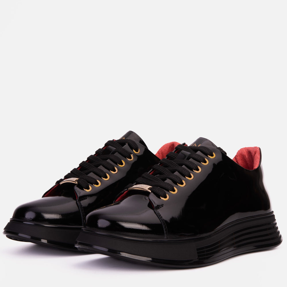 The Peklin Patent Black Leather Sneaker For Sale