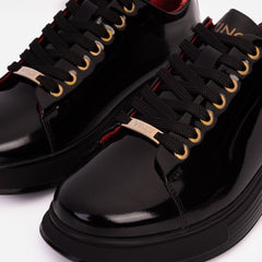 The Peklin Patent Black Leather Sneaker For Sale