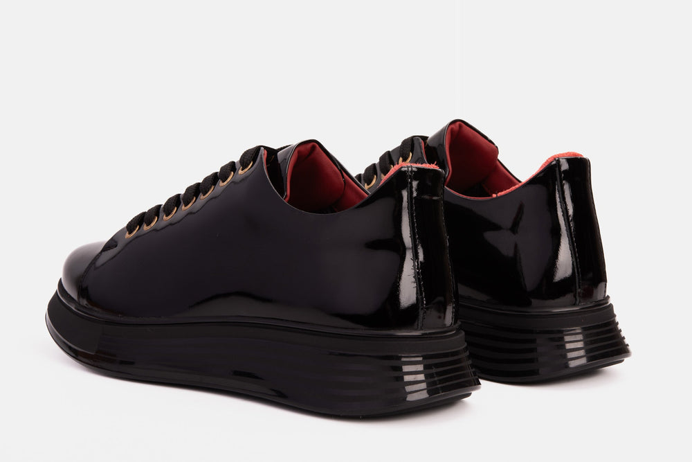 The Peklin Patent Black Leather Sneaker For Sale