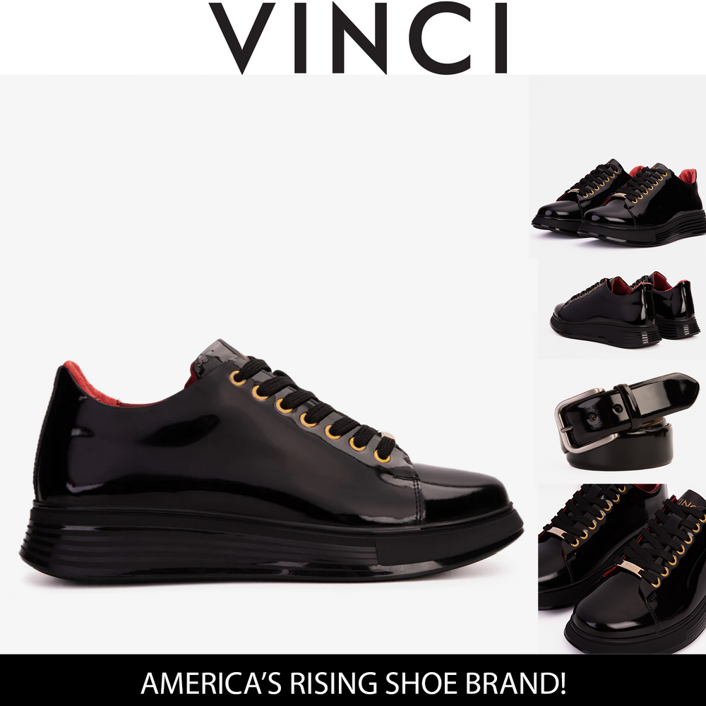 The Peklin Patent Black Leather Sneaker For Sale