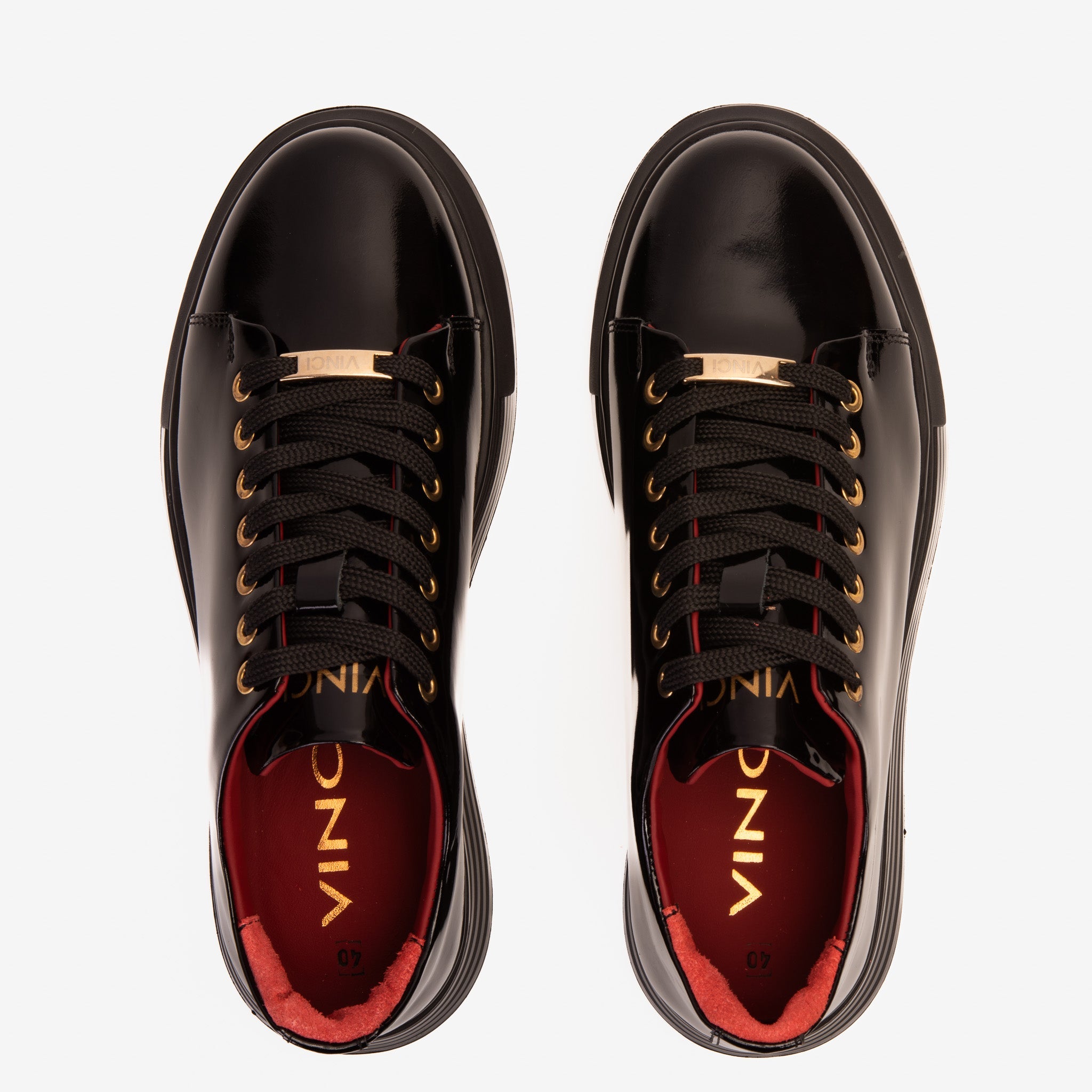 The Peklin Patent Black Leather Sneaker For Sale
