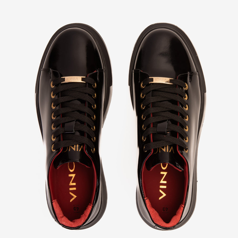 The Peklin Patent Black Leather Sneaker For Sale