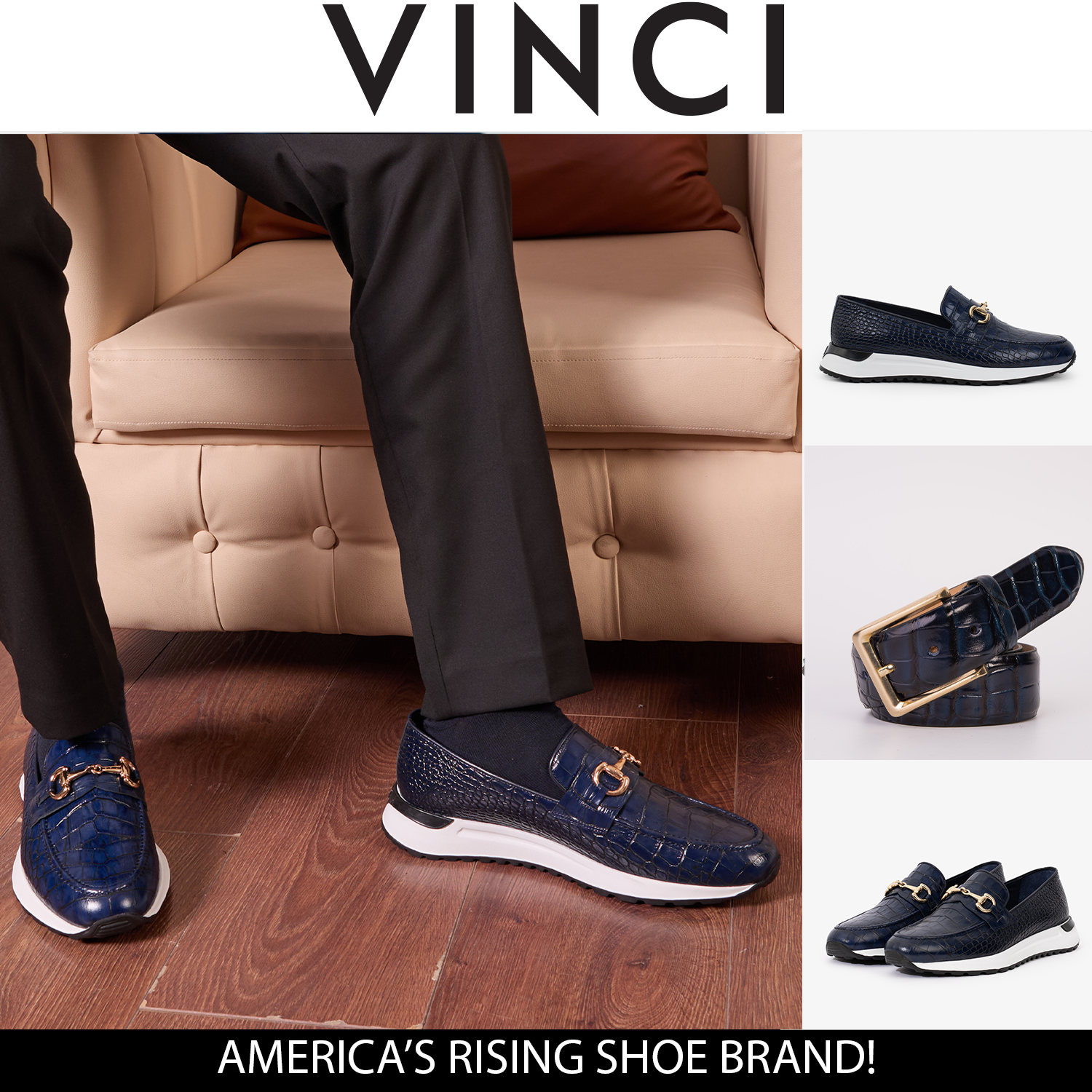 The Padova Navy Blue Leather Sneaker All New