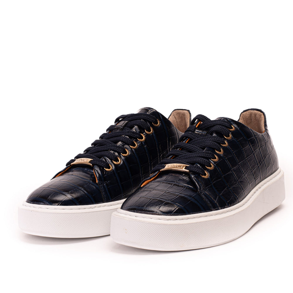 The Dublin Blue Leather Sneaker Universal Fit
