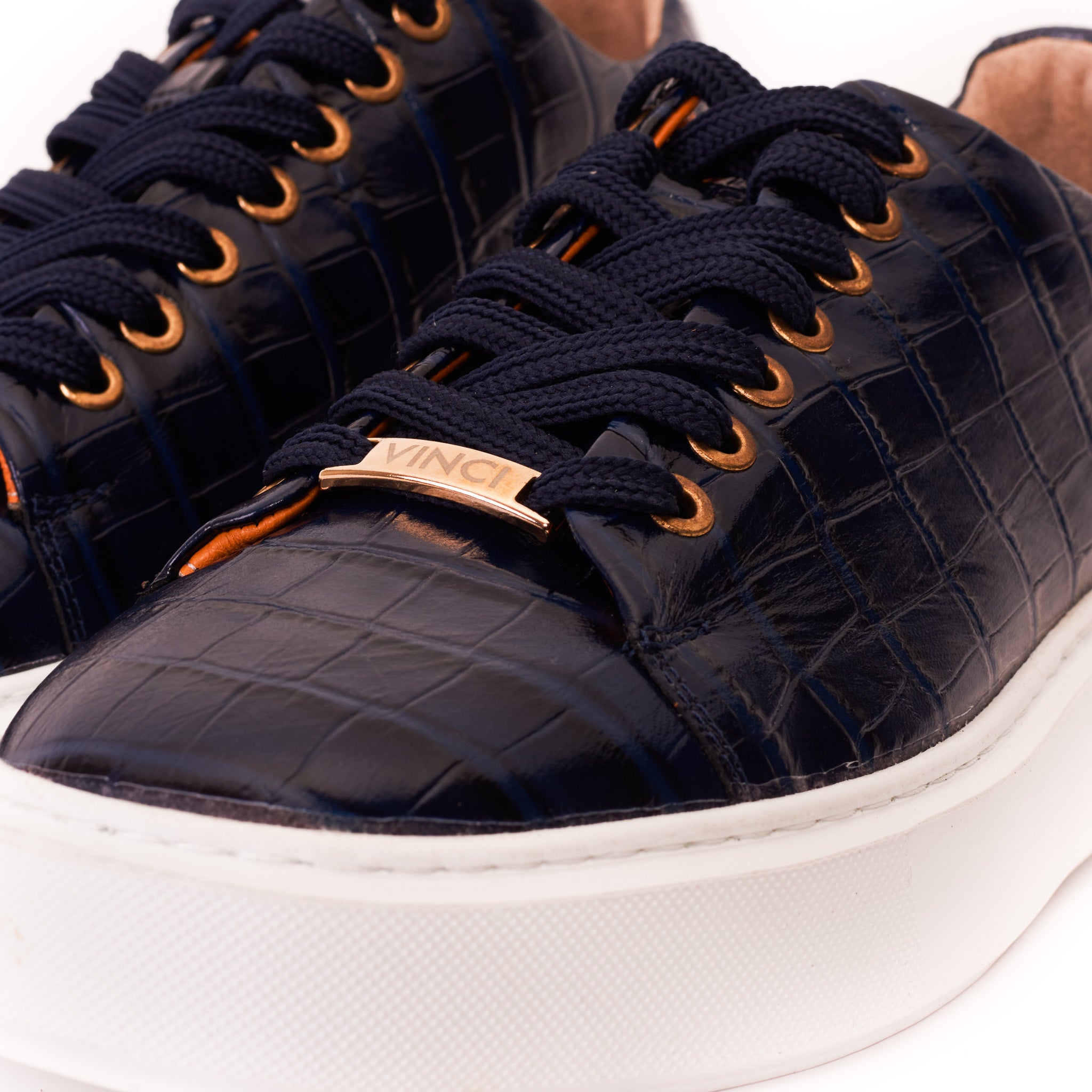 The Dublin Blue Leather Sneaker Universal Fit