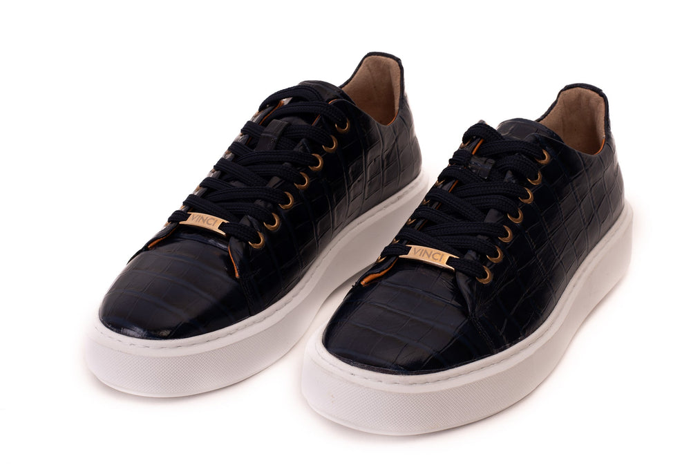 The Dublin Blue Leather Sneaker Universal Fit