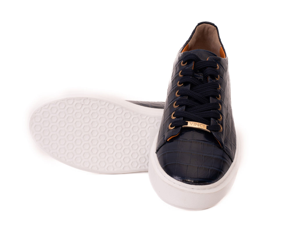 The Dublin Blue Leather Sneaker Universal Fit