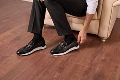 The Padova Black Leather Sneaker Fine Craftsmanship