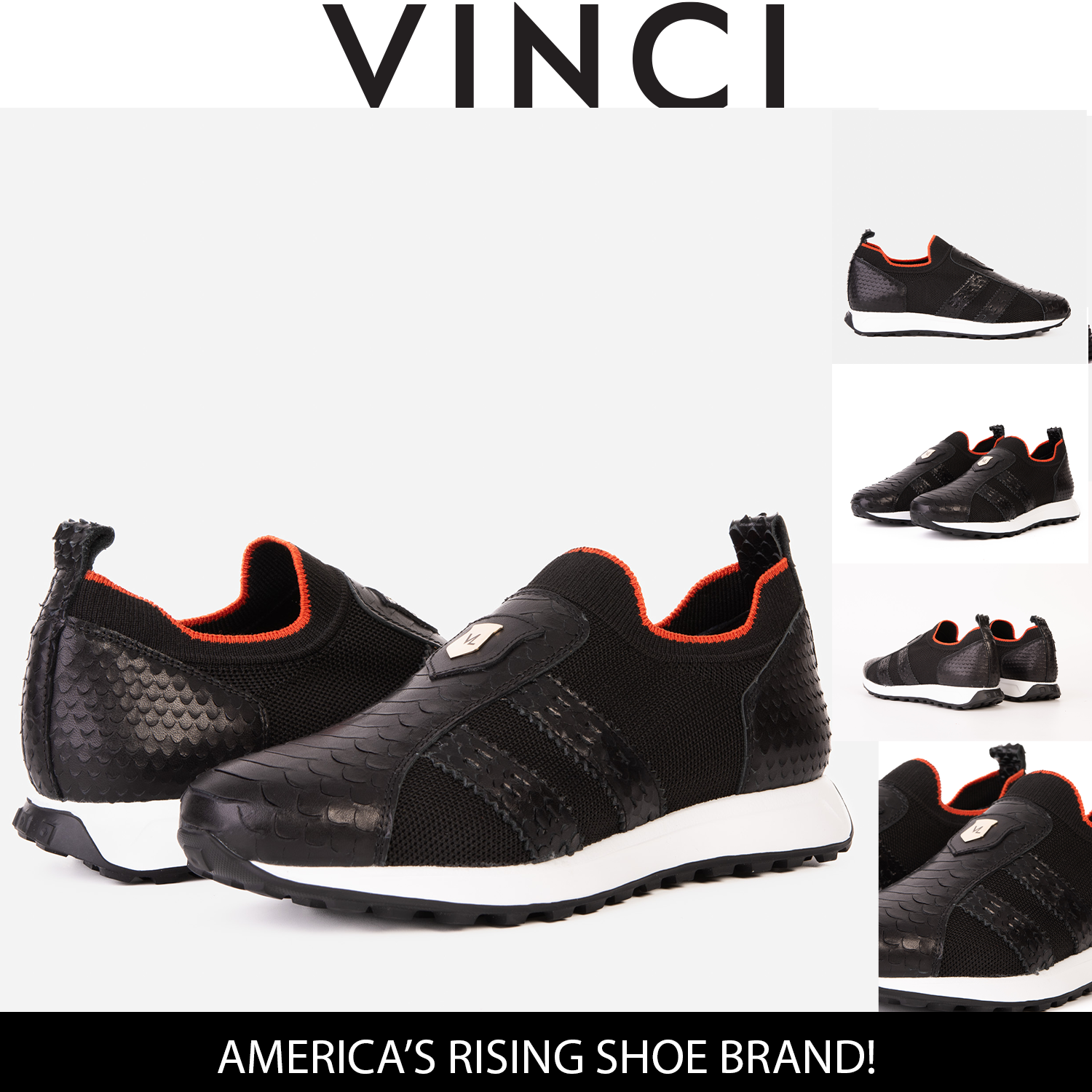 The Aslan Black Knitted Leather Sneaker Exclusive Style