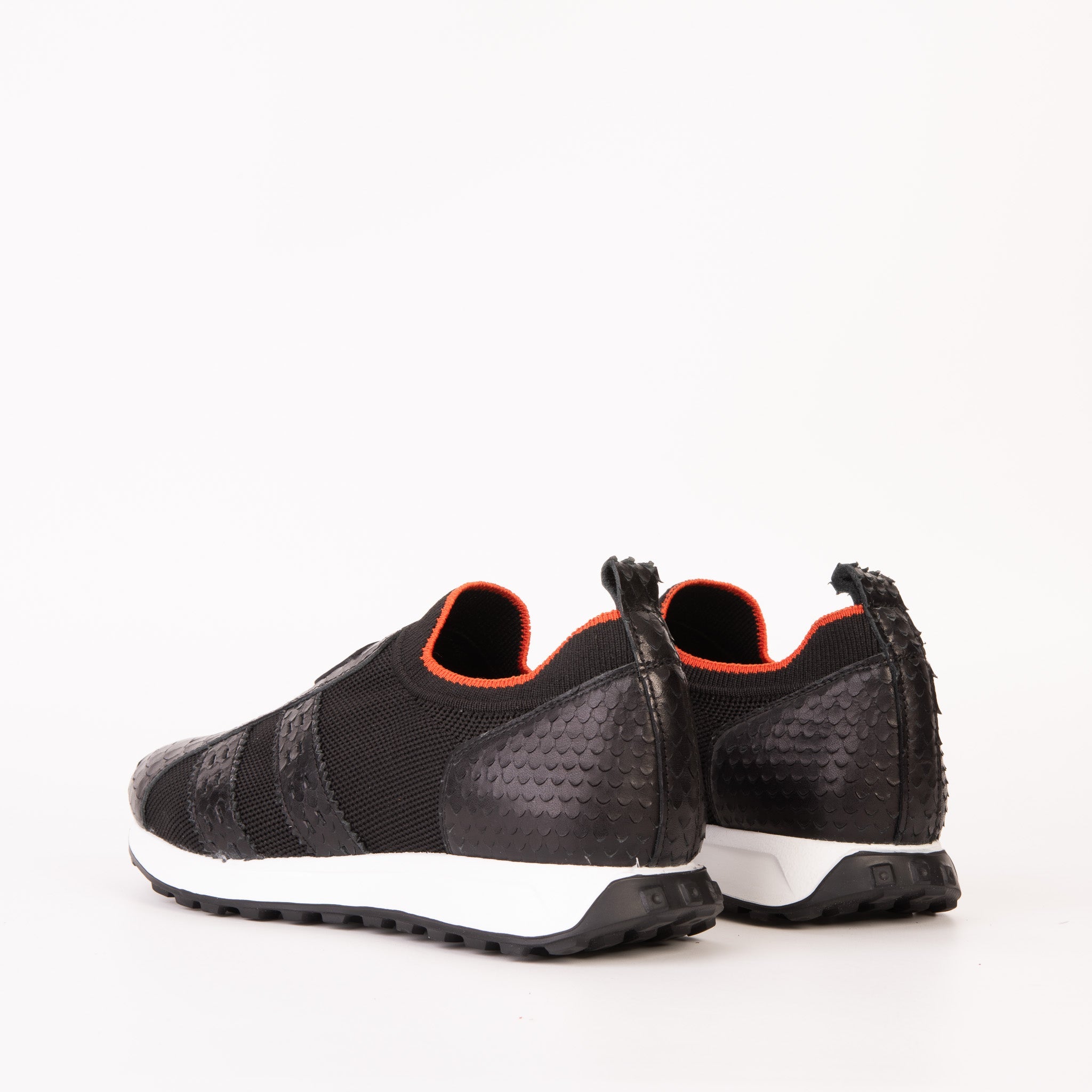 The Aslan Black Knitted Leather Sneaker Exclusive Style